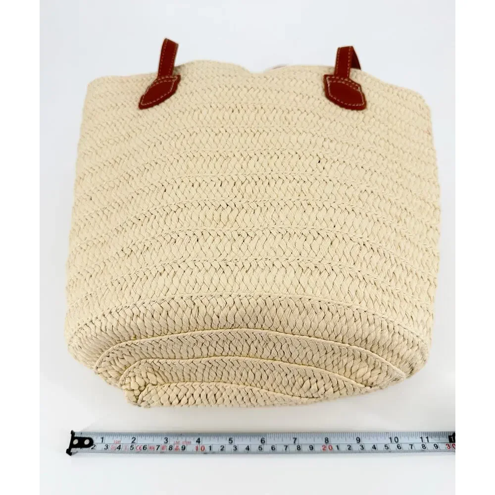 Straw Woven Tote Beach Bag Coastal Resort Market Shopper NWOT Summer Purse